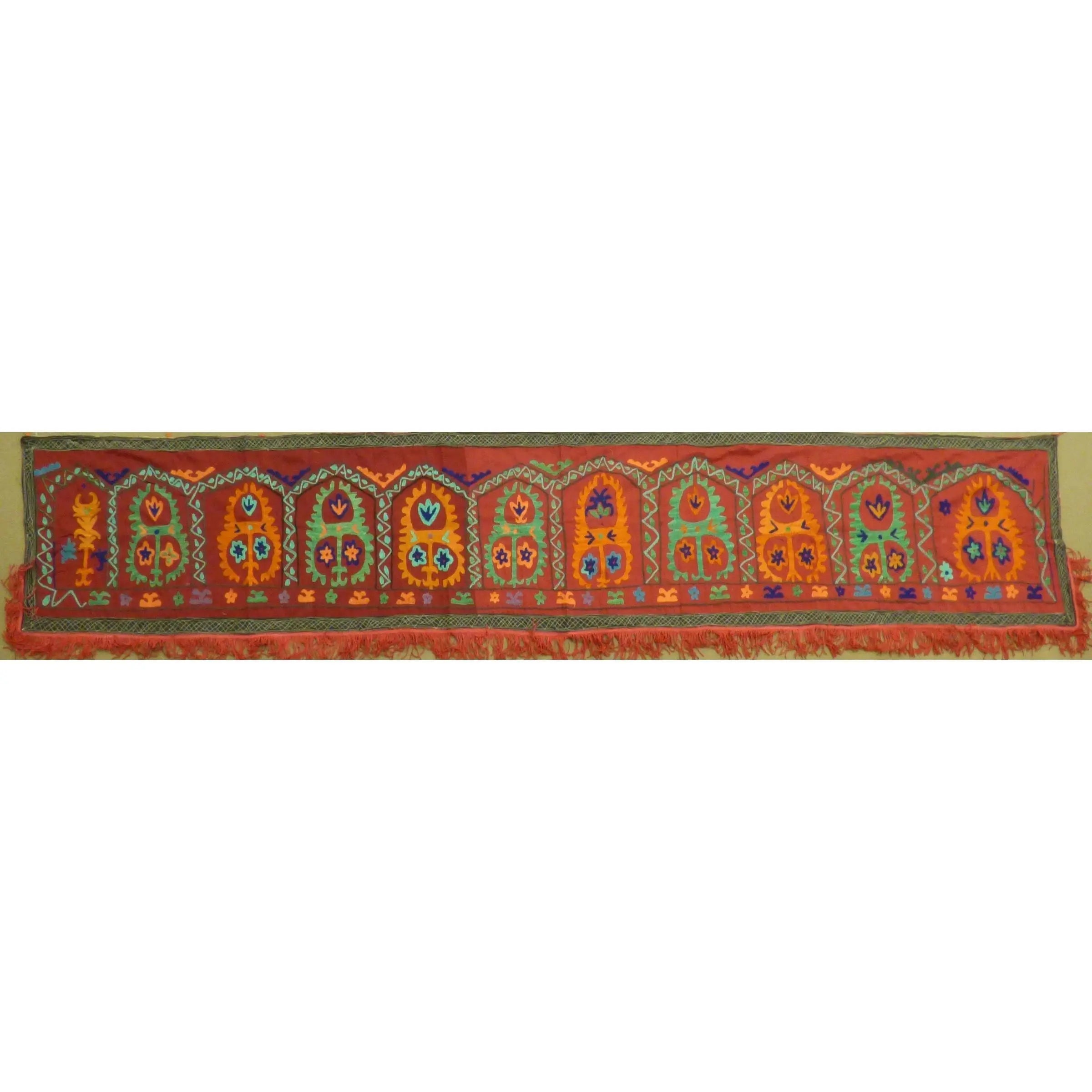 Fine Art Handmade Afghanistan Cotton Ready To Hang For Home Wall Art Decoration   128"  X  23" Panwd0010